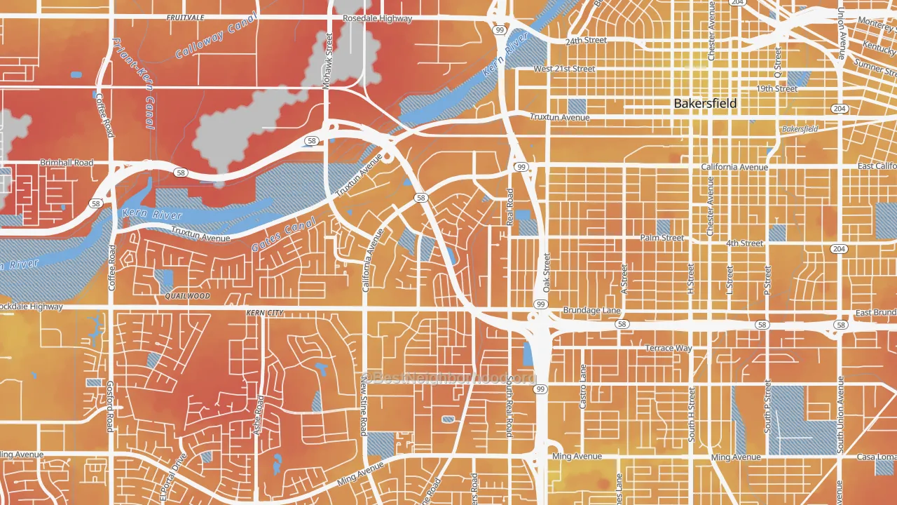Transit Grade map of Park Stockdale, Bakersfield, CA