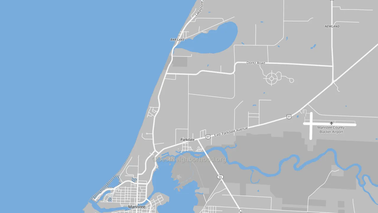 Transit Grade map of Parkdale, MI