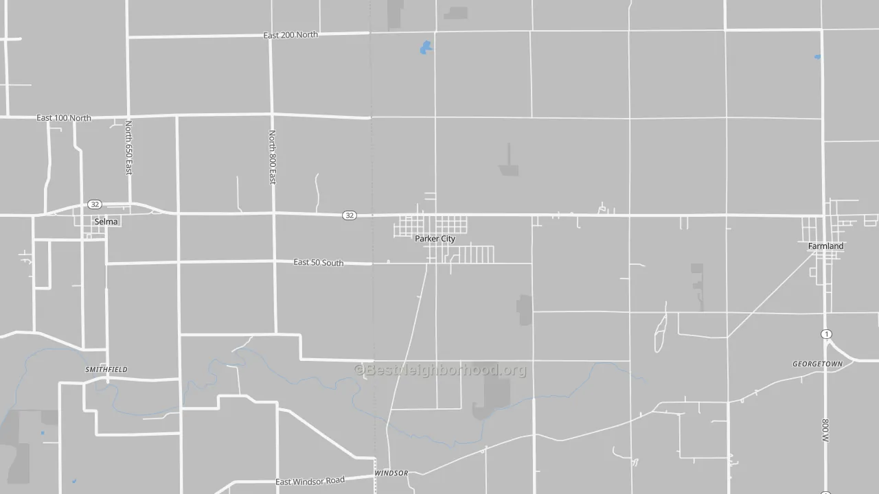 Transit Grade map of Parker City, IN