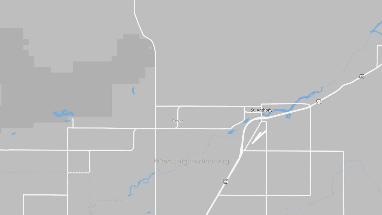 Transit Grade map of Parker, ID
