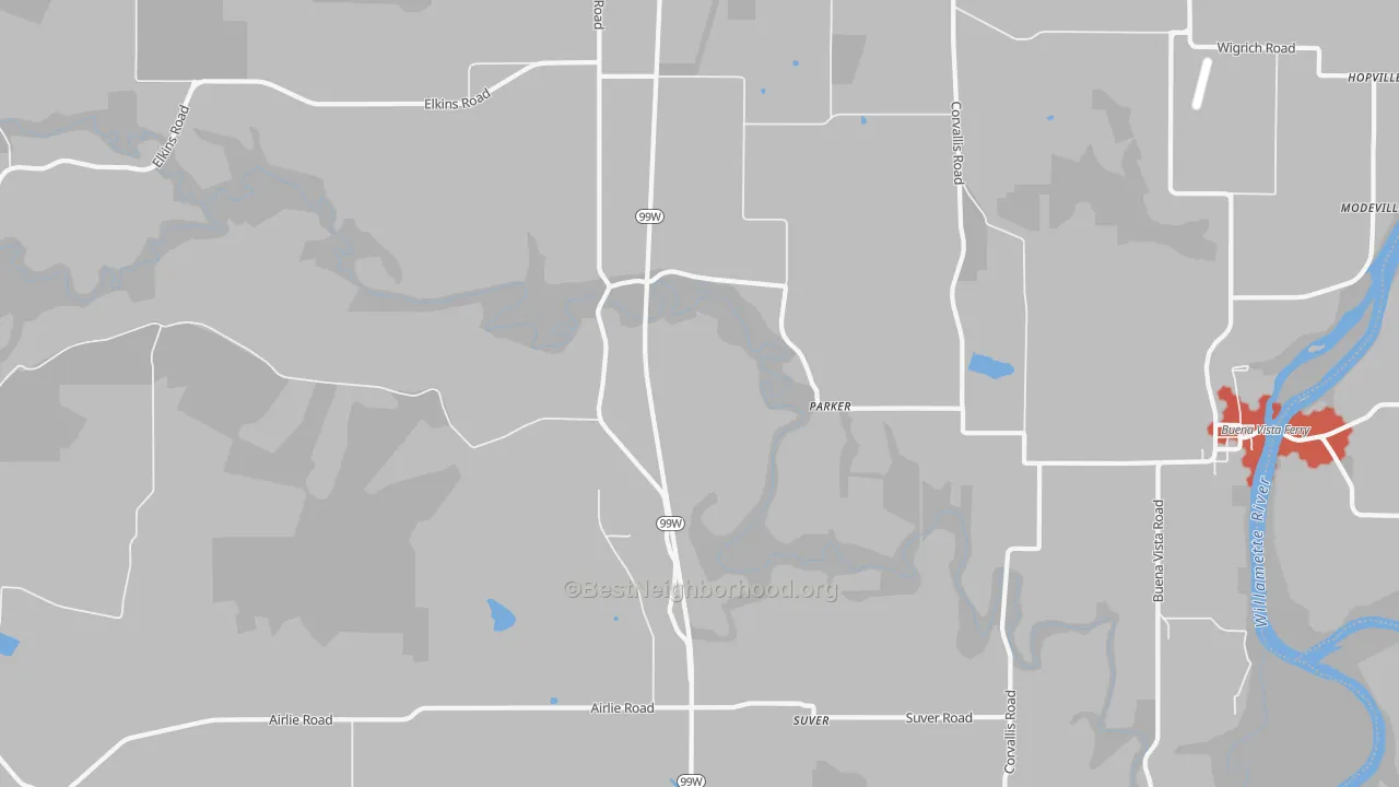 Transit Grade map of Parker, OR