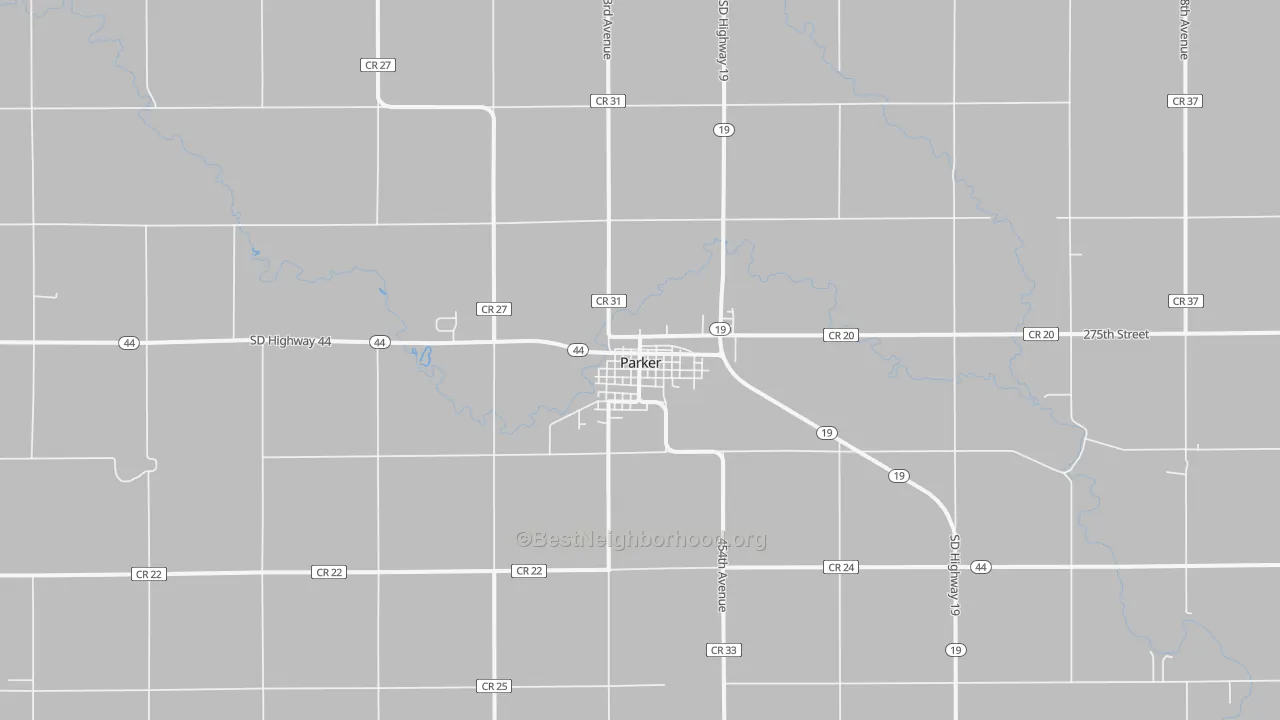 Transit Grade map of Parker, SD