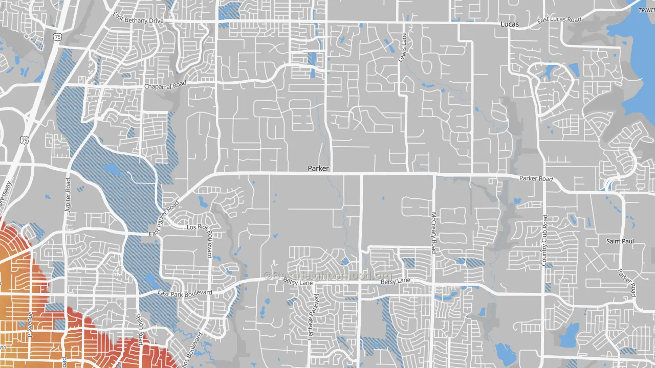 Transit Grade map of Parker, TX