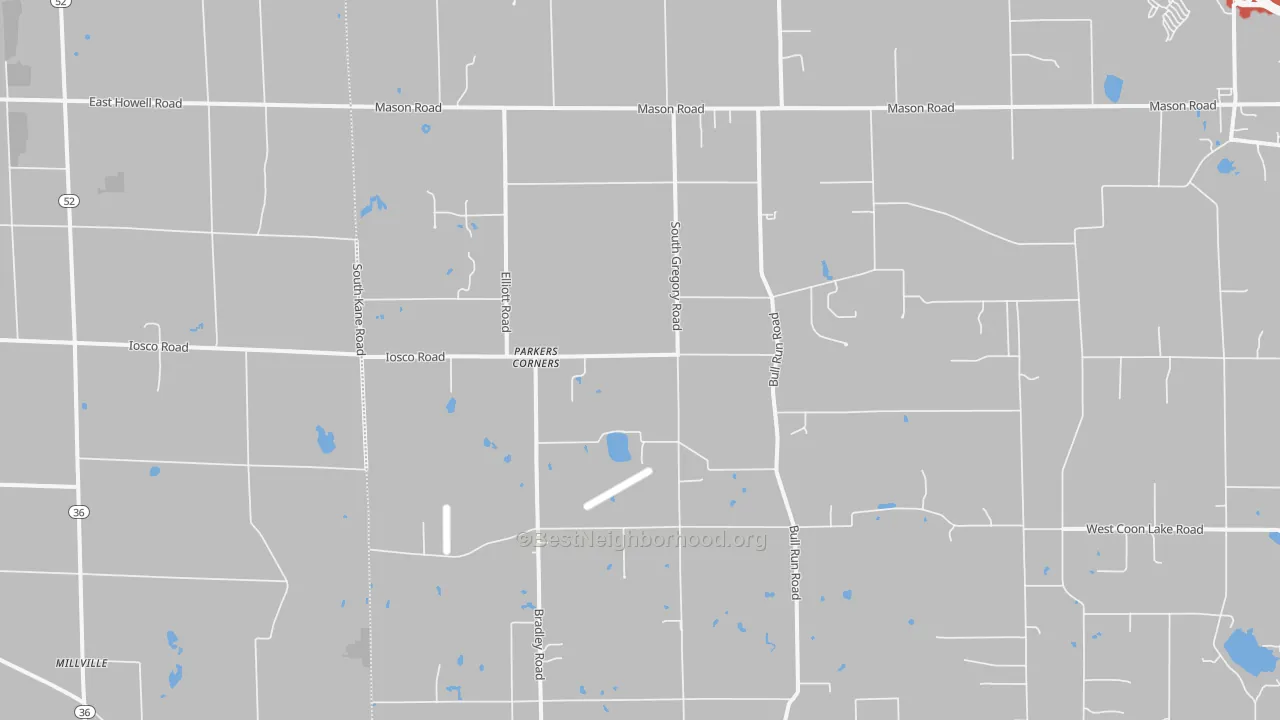 Transit Grade map of Parkers Corners, MI
