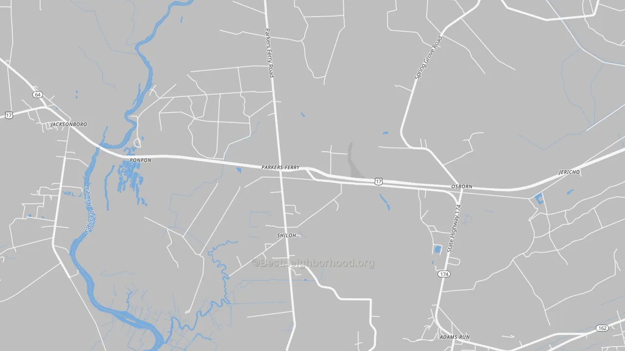 Transit Grade map of Parkers Ferry, SC