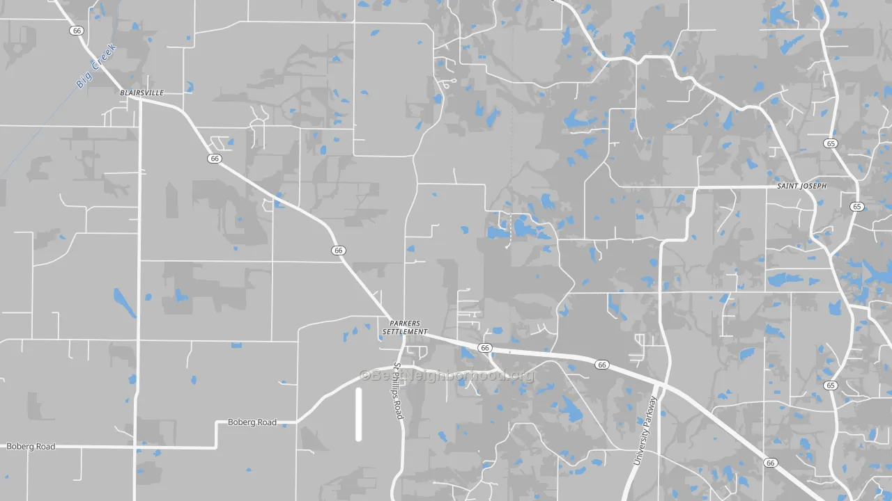 Transit Grade map of Parkers Settlement, IN