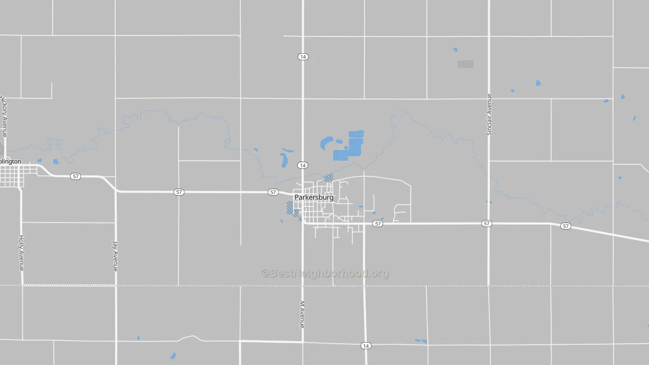 Transit Grade map of Parkersburg, IA