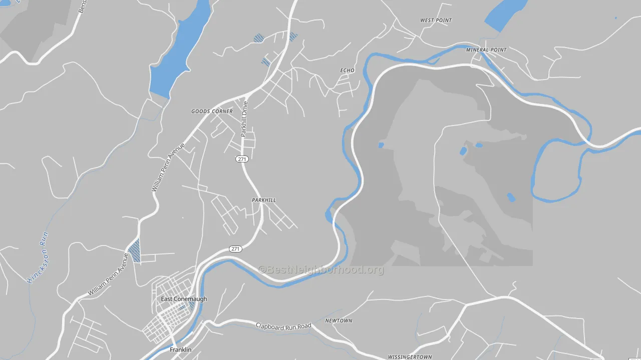 Transit Grade map of Parkhill, PA