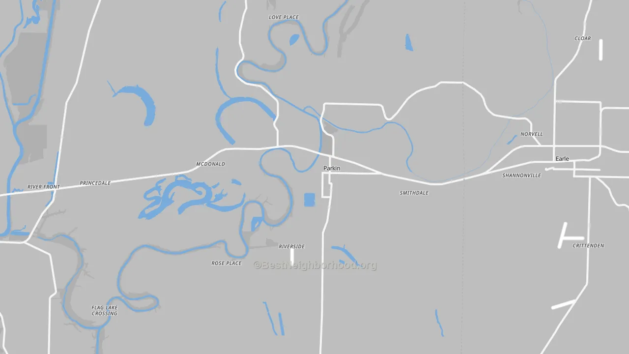 Transit Grade map of Parkin, AR