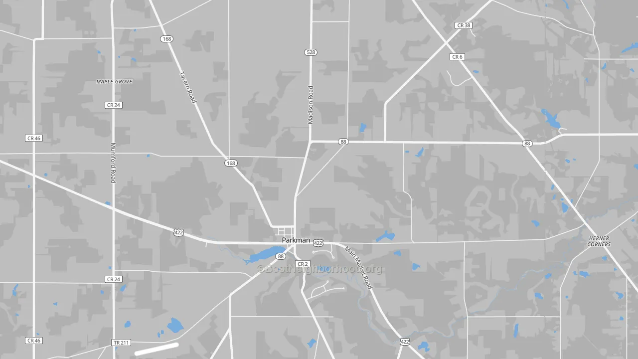 Transit Grade map of Parkman, OH
