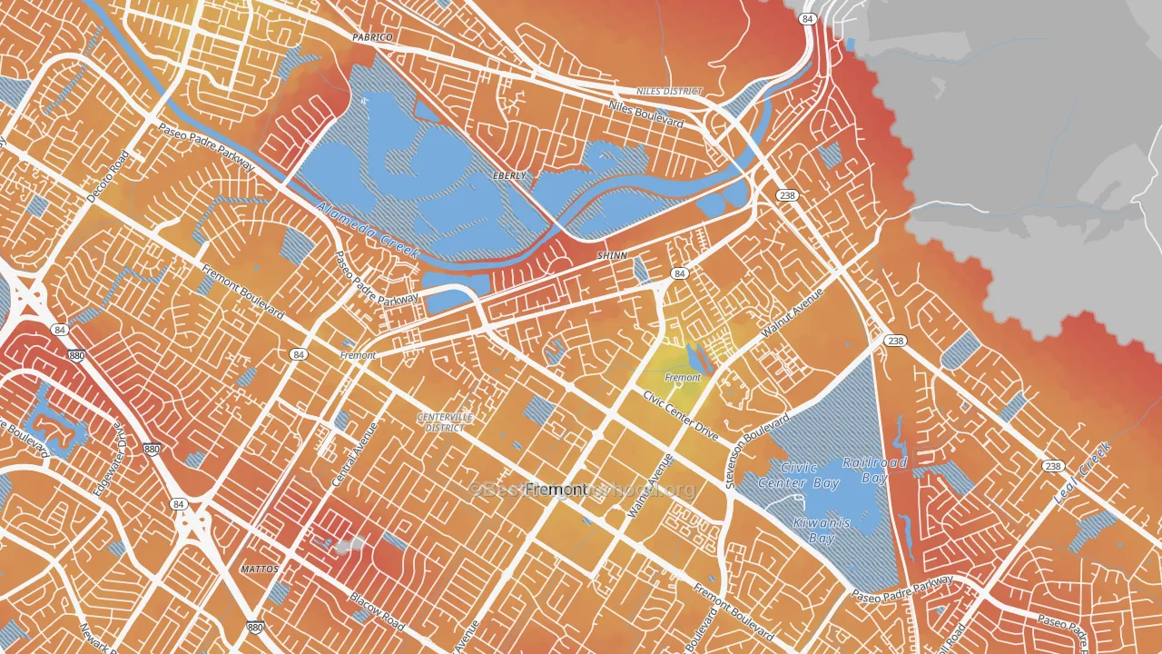 Transit Grade map of Parkmont, Fremont, CA
