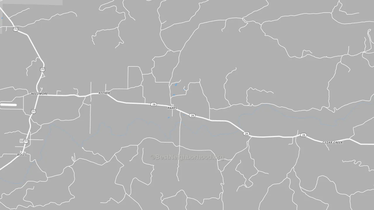 Transit Grade map of Parks, AR