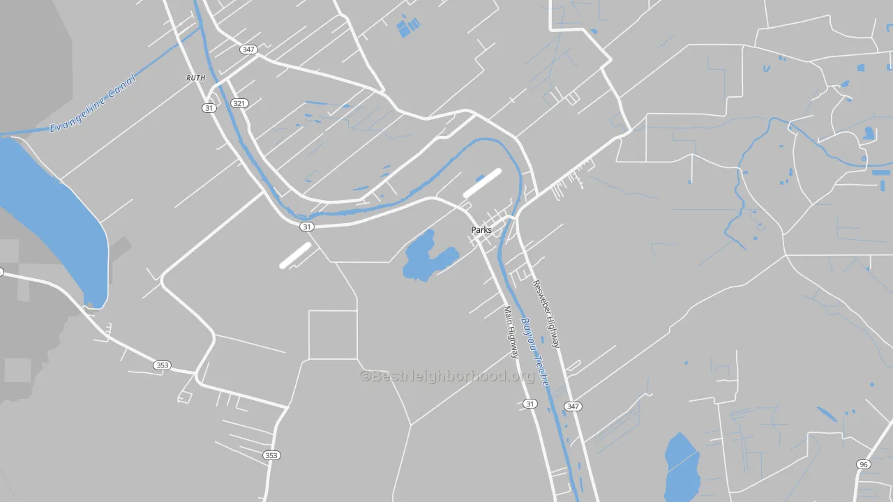 Transit Grade map of Parks, LA