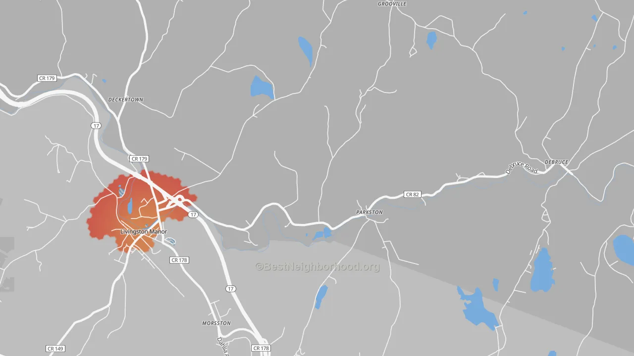 Transit Grade map of Parkston, NY