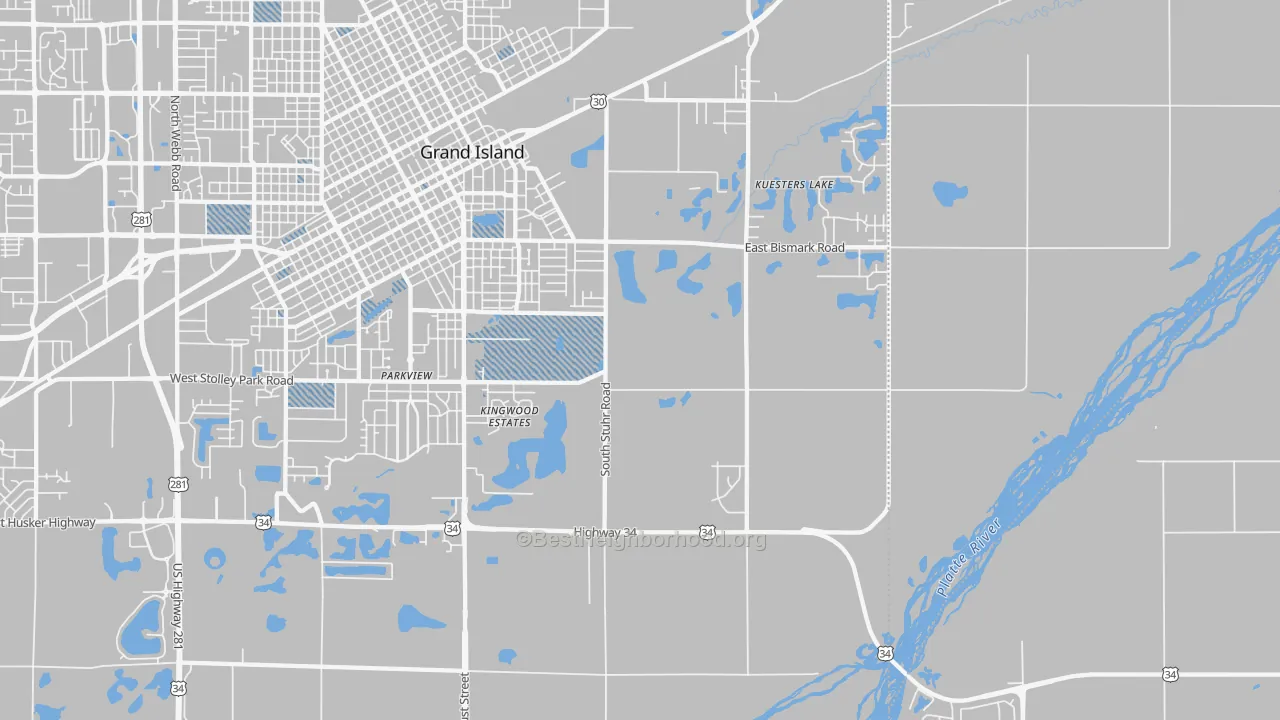 Transit Grade map of Parkview, NE