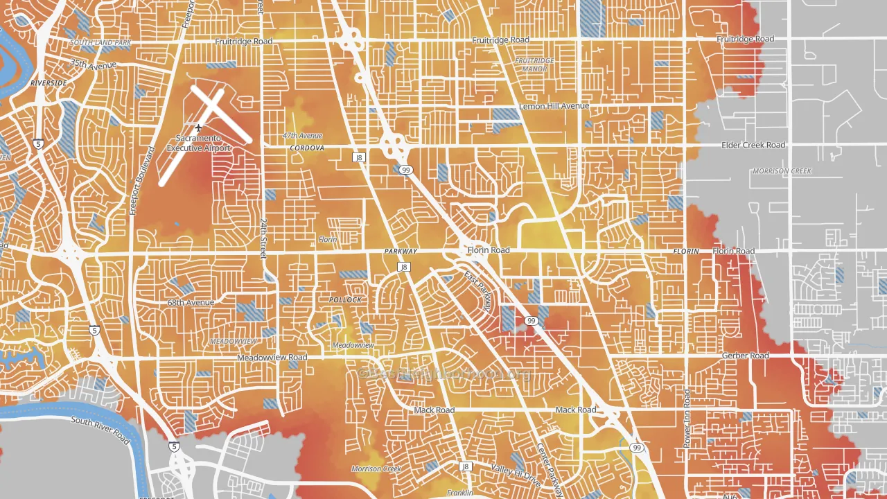 Transit Grade map of Parkway, CA