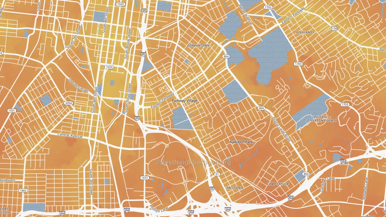 Transit Grade map of Parkway Village, KY