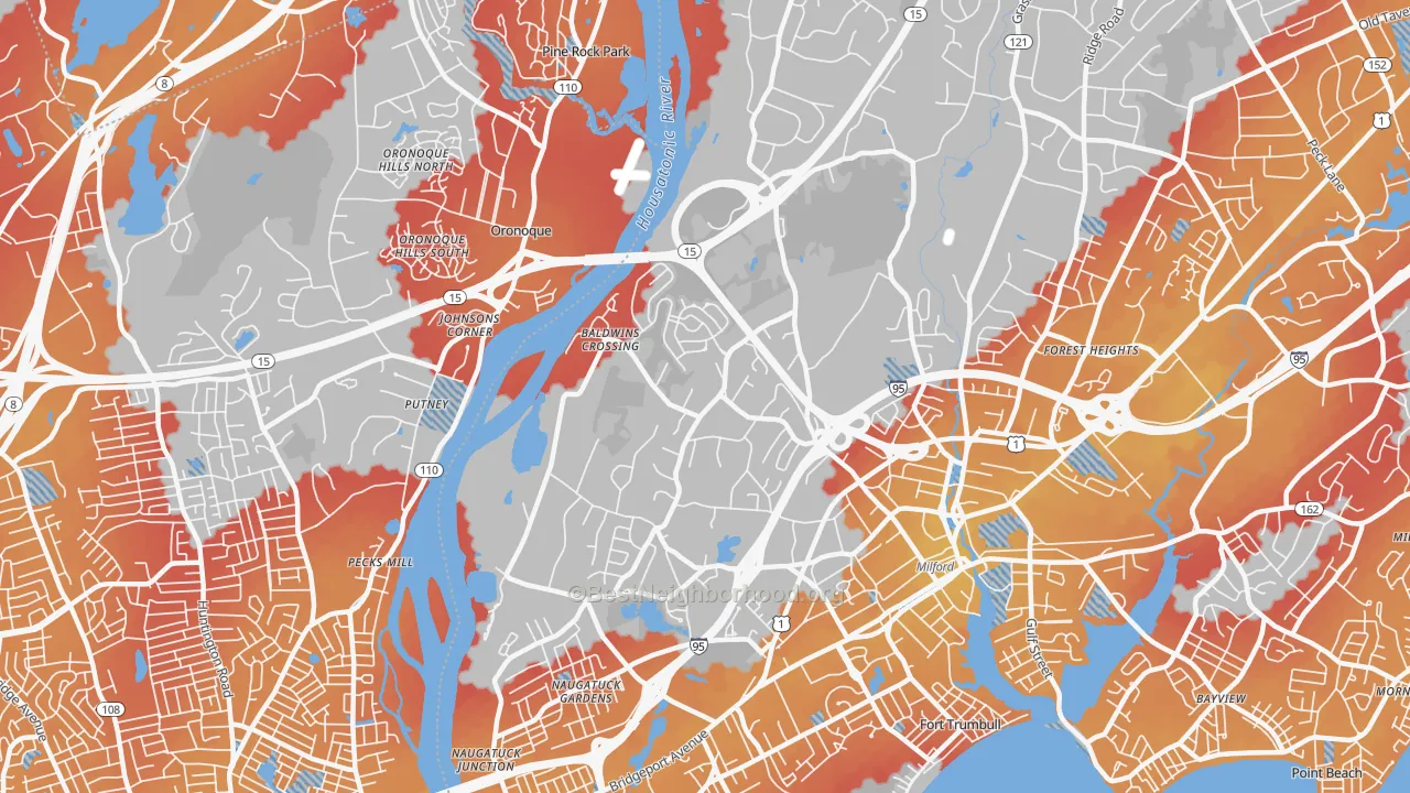 Transit Grade map of Parkway-Wheelers Farm Road, Milford, CT