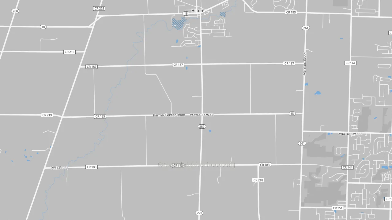 Transit Grade map of Parma Center, NY