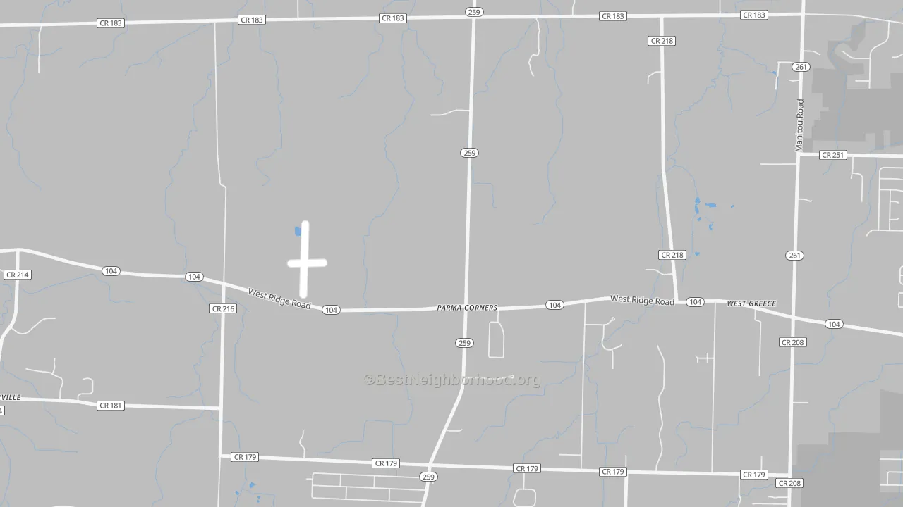Transit Grade map of Parma Corners, NY