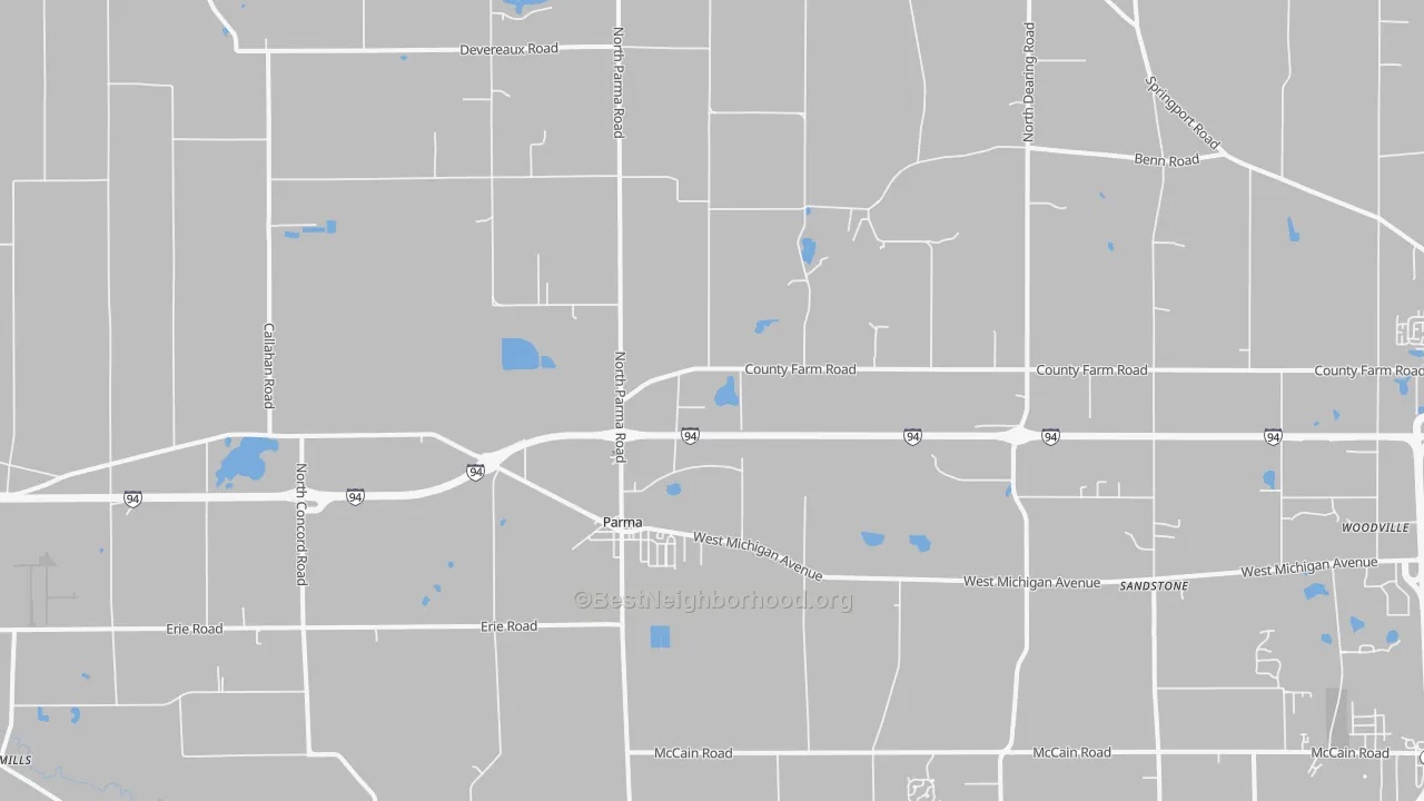 Transit Grade map of Parma, MI