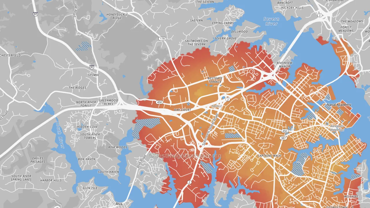 Transit Grade map of Parole, MD