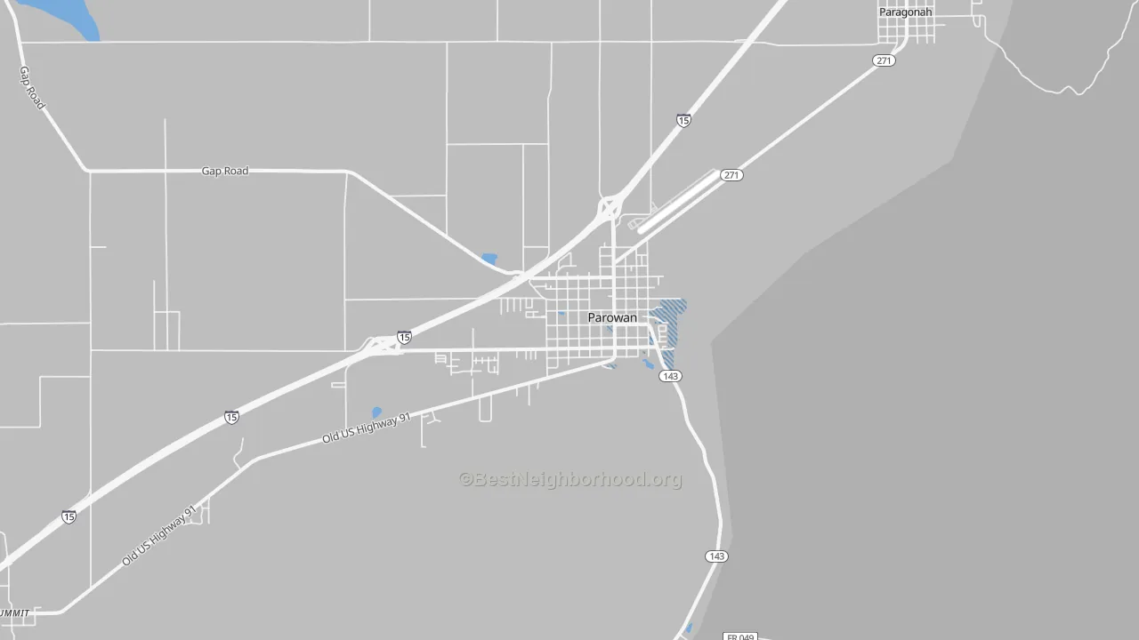 Transit Grade map of Parowan, UT