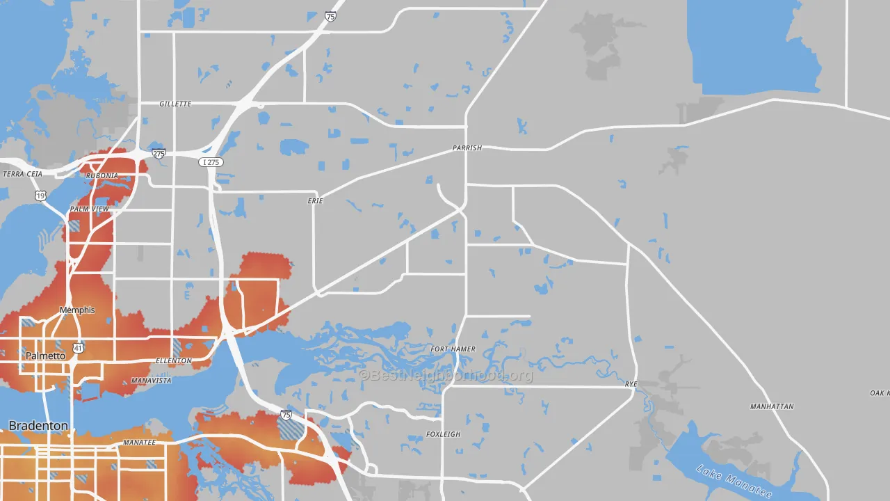 Transit Grade map of Parrish, FL