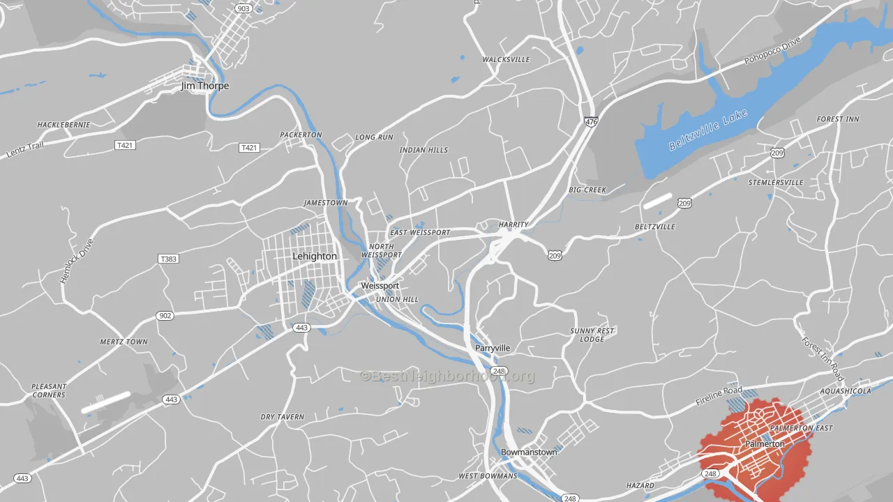 Transit Grade map of Parryville, PA
