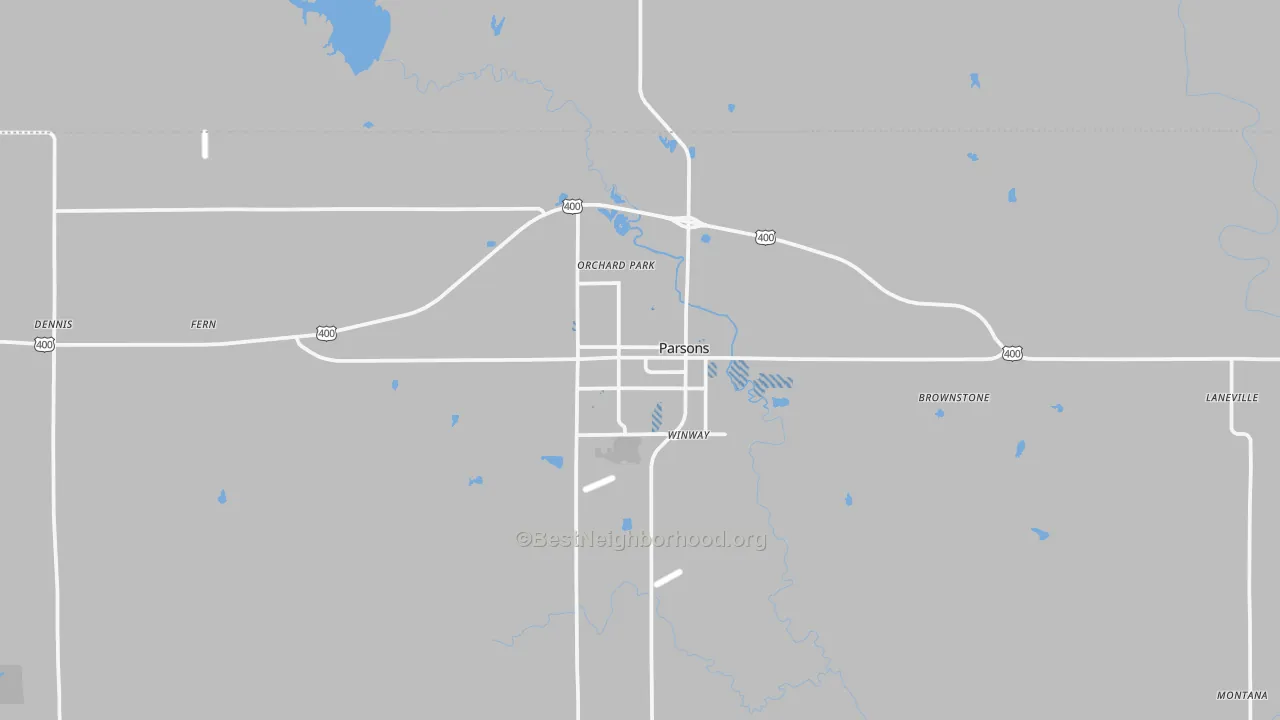 Transit Grade map of Parsons, KS