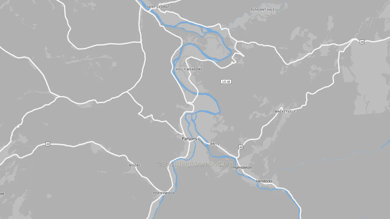 Transit Grade map of Parsons, WV