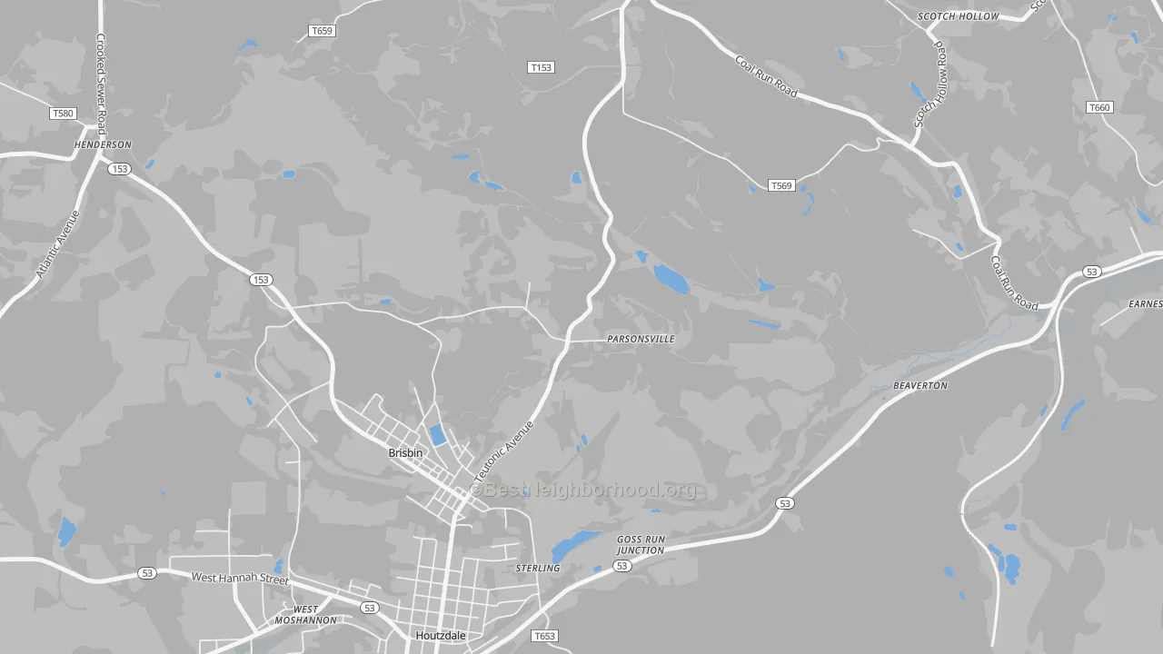 Transit Grade map of Parsonville, PA