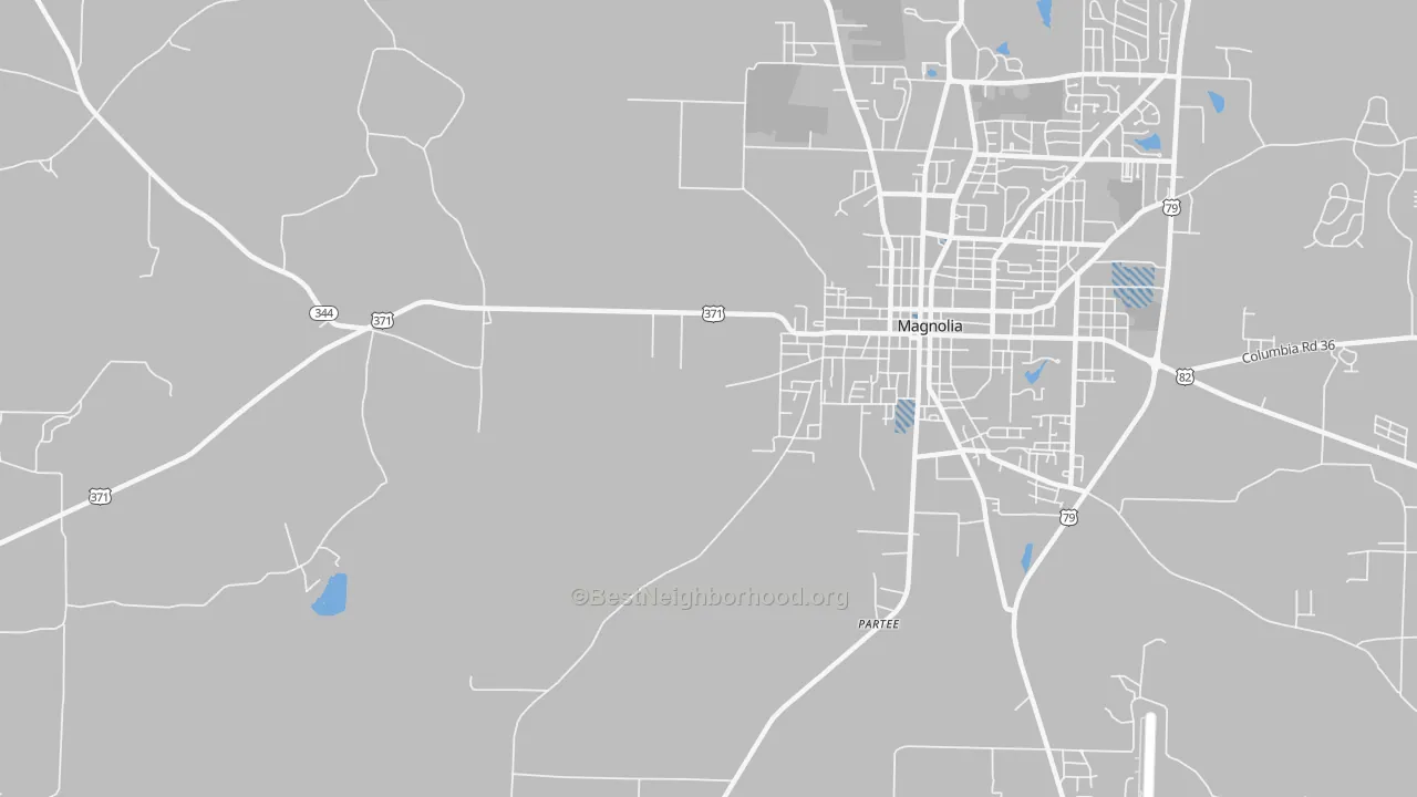 Transit Grade map of Partee, AR
