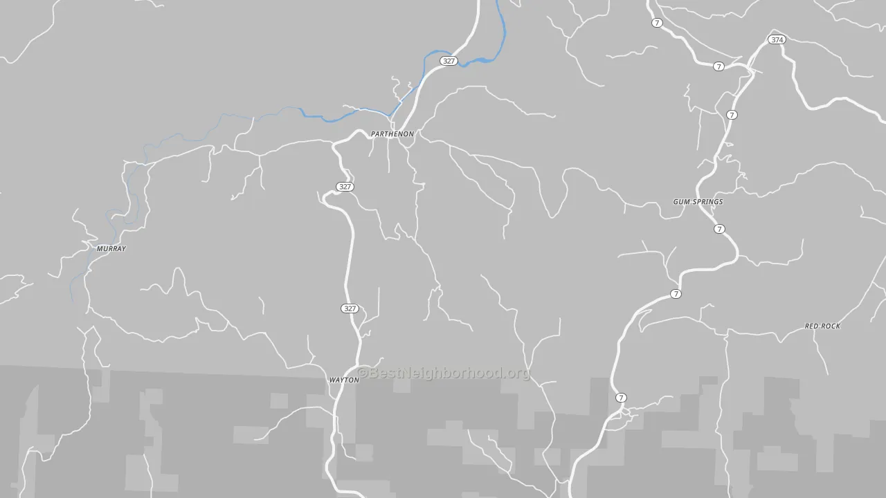 Transit Grade map of Parthenon, AR