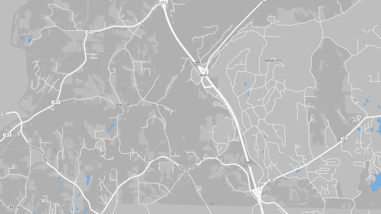 Transit Grade map of Partridge Crossroads, AL
