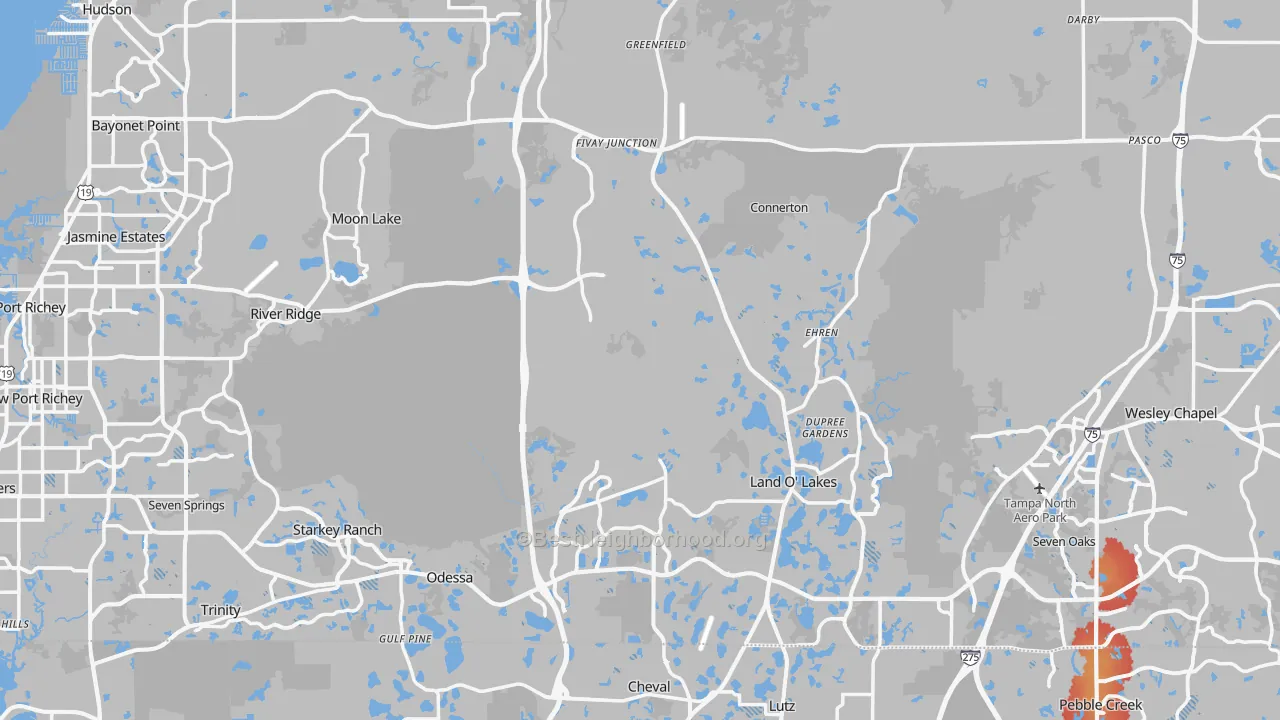 Transit Grade map of Pasco County, FL