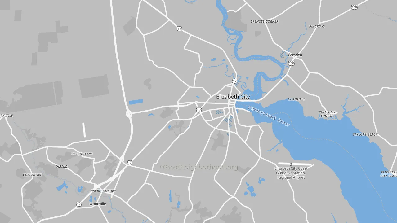 Transit Grade map of Pasquotank County, NC