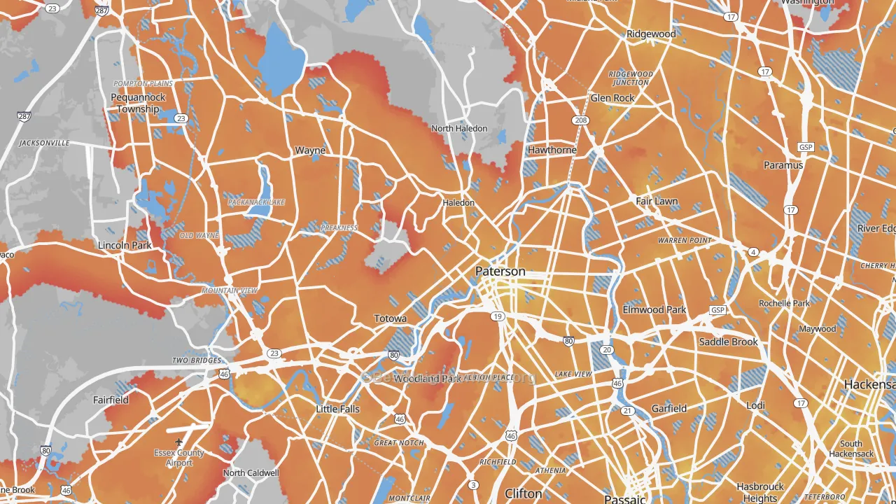 Transit Grade map of Passaic County, NJ