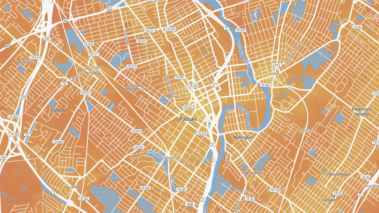 Transit Grade map of Passaic, NJ