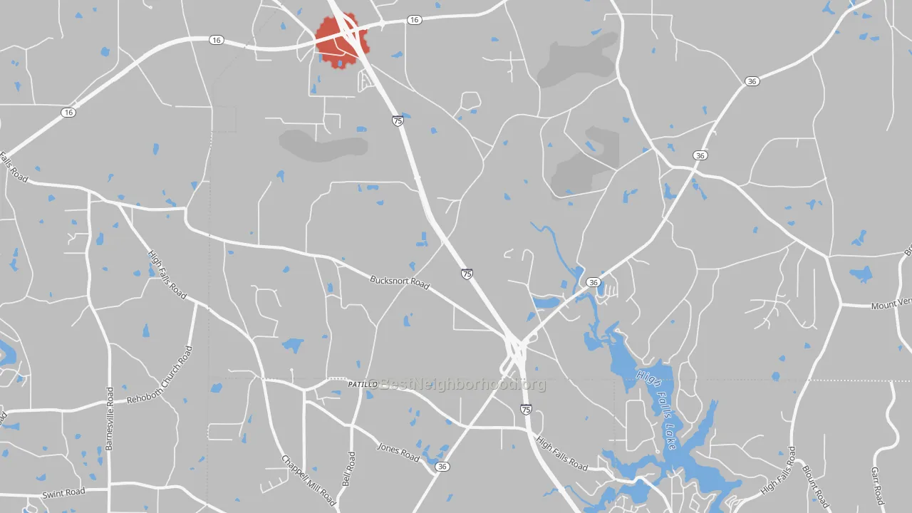 Transit Grade map of Patillo, GA