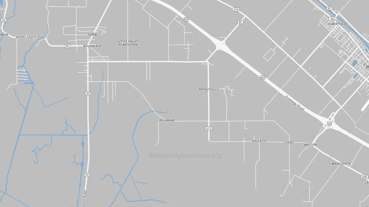 Transit Grade map of Patoutville, LA