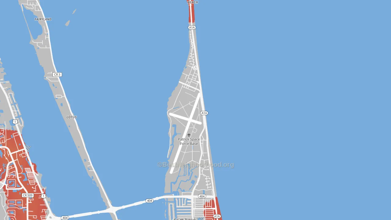Transit Grade map of Patrick Afb, FL