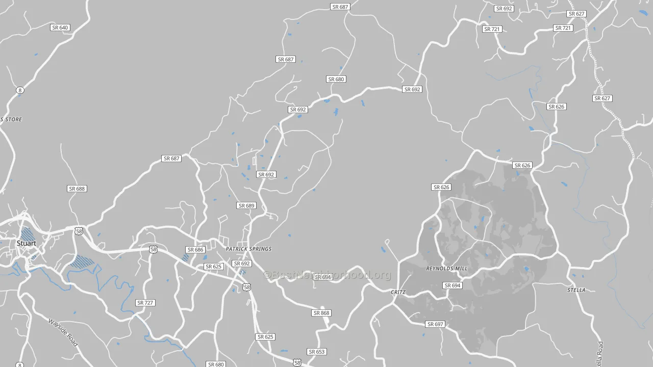 Transit Grade map of Patrick Springs, VA