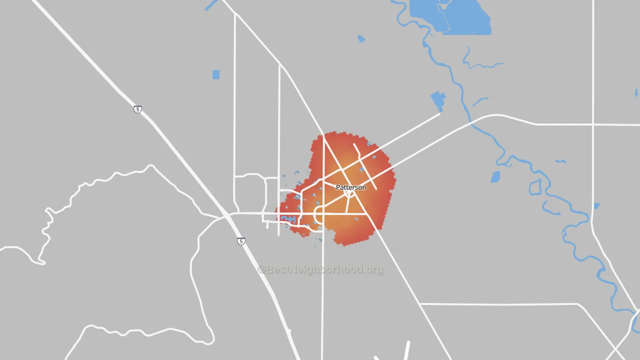Transit Grade map of Patterson, CA