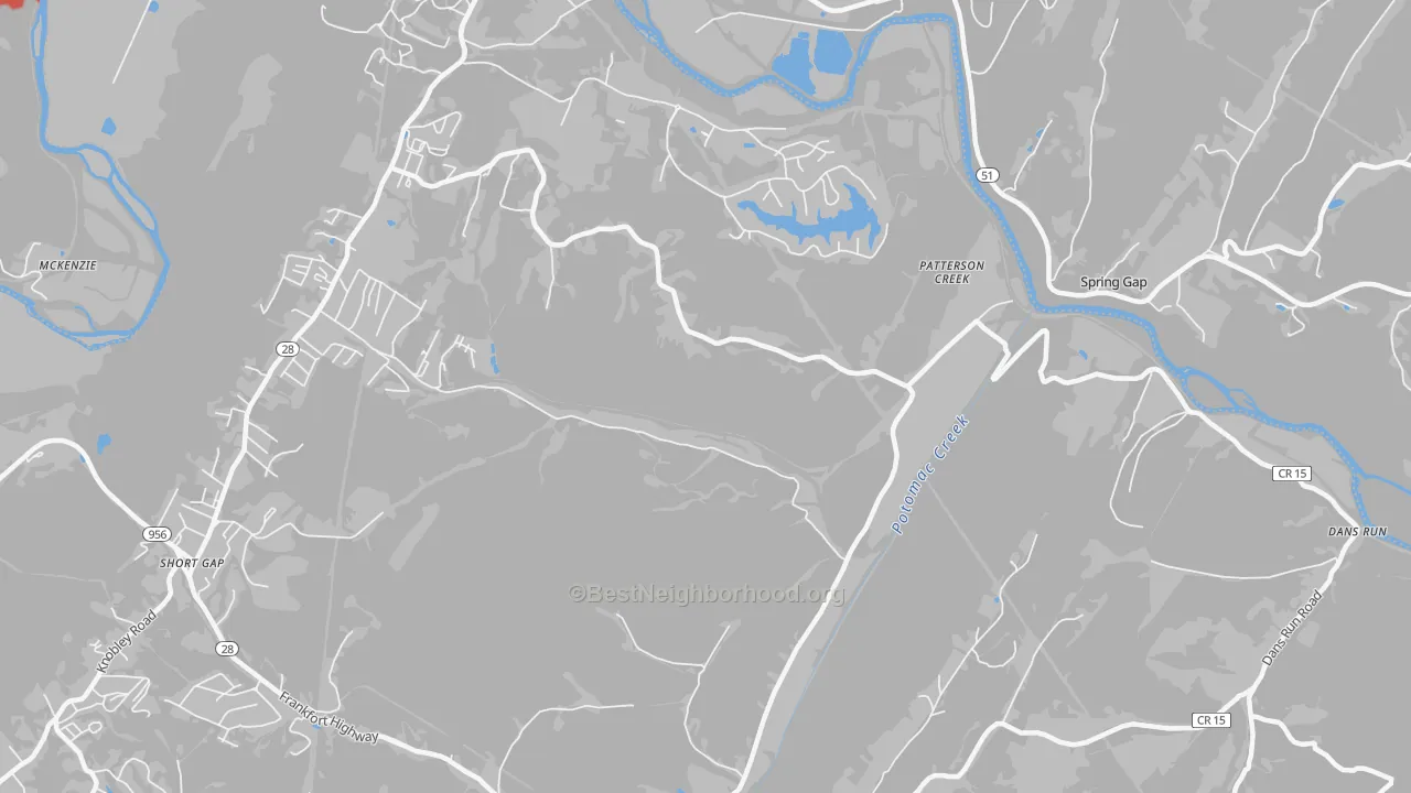Transit Grade map of Patterson Creek, WV