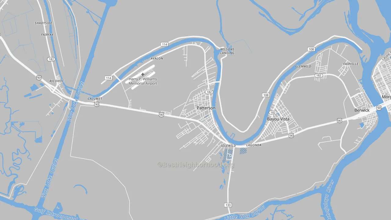 Transit Grade map of Patterson, LA