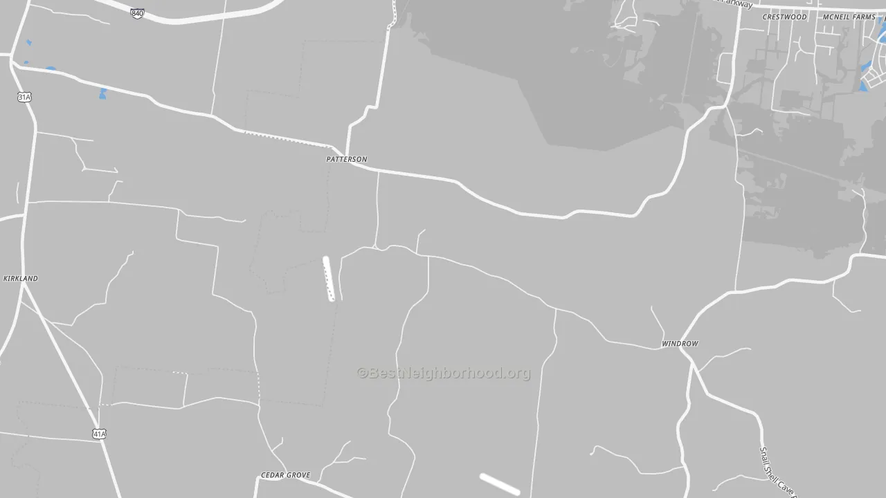 Transit Grade map of Patterson, TN