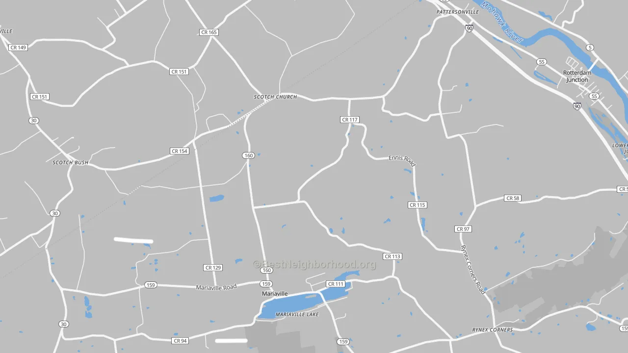 Transit Grade map of Pattersonville, NY