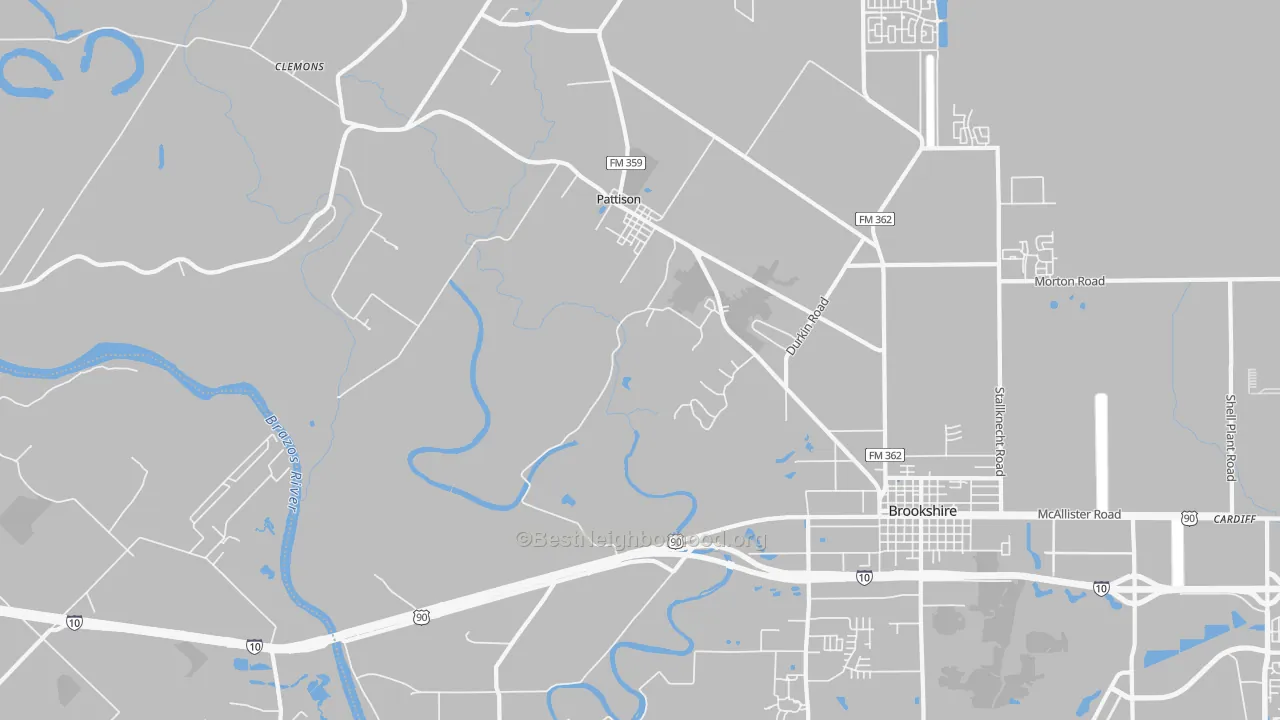 Transit Grade map of Pattison, TX