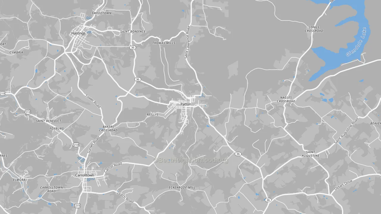 Transit Grade map of Patton, PA